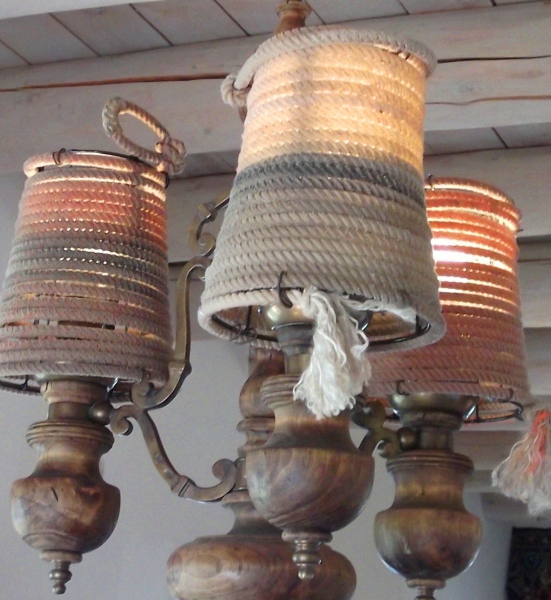 Hand Crafted Rustic Style Lamp Shade, Western Rope Lamp Shade by JunkALicious Art