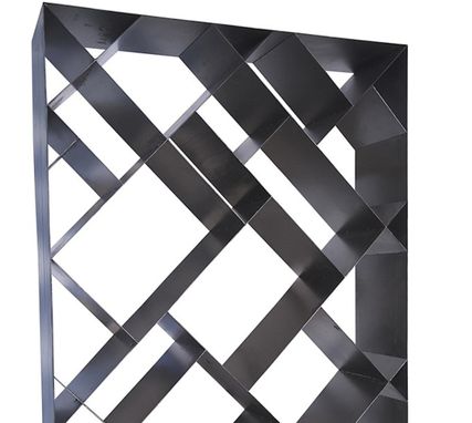 Custom Made Diagonal Modern Metal Bookcase