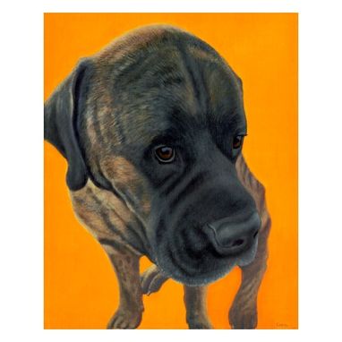 Custom Made Mastiff - Bull Mastiff Fine Art Print - Dog Art 12x 9.5 Giclee -10% Benefits Animal Rescue