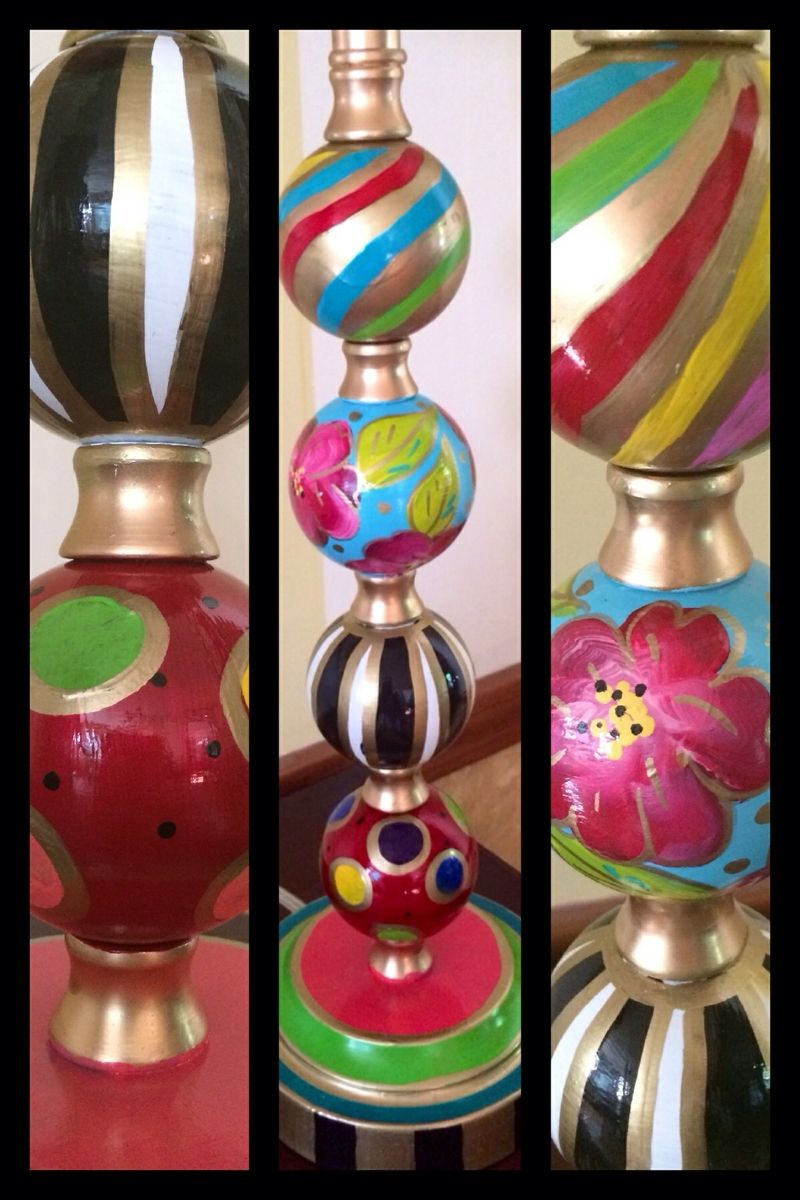 Hand Crafted Custom Hand Painted Lamp Base Whimsical by Michele Sprague