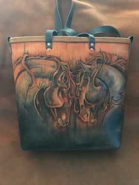 Custom Made Leather Friesian Western Horse Tote