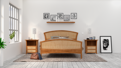 Custom Made King Size Bed Frame, King Size Headboard, Platform Bed, Handmade Wood Bed,