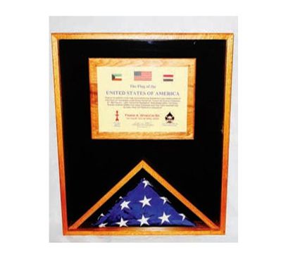 Custom Made Military Memorial Flag Medal And Certificate Display Case