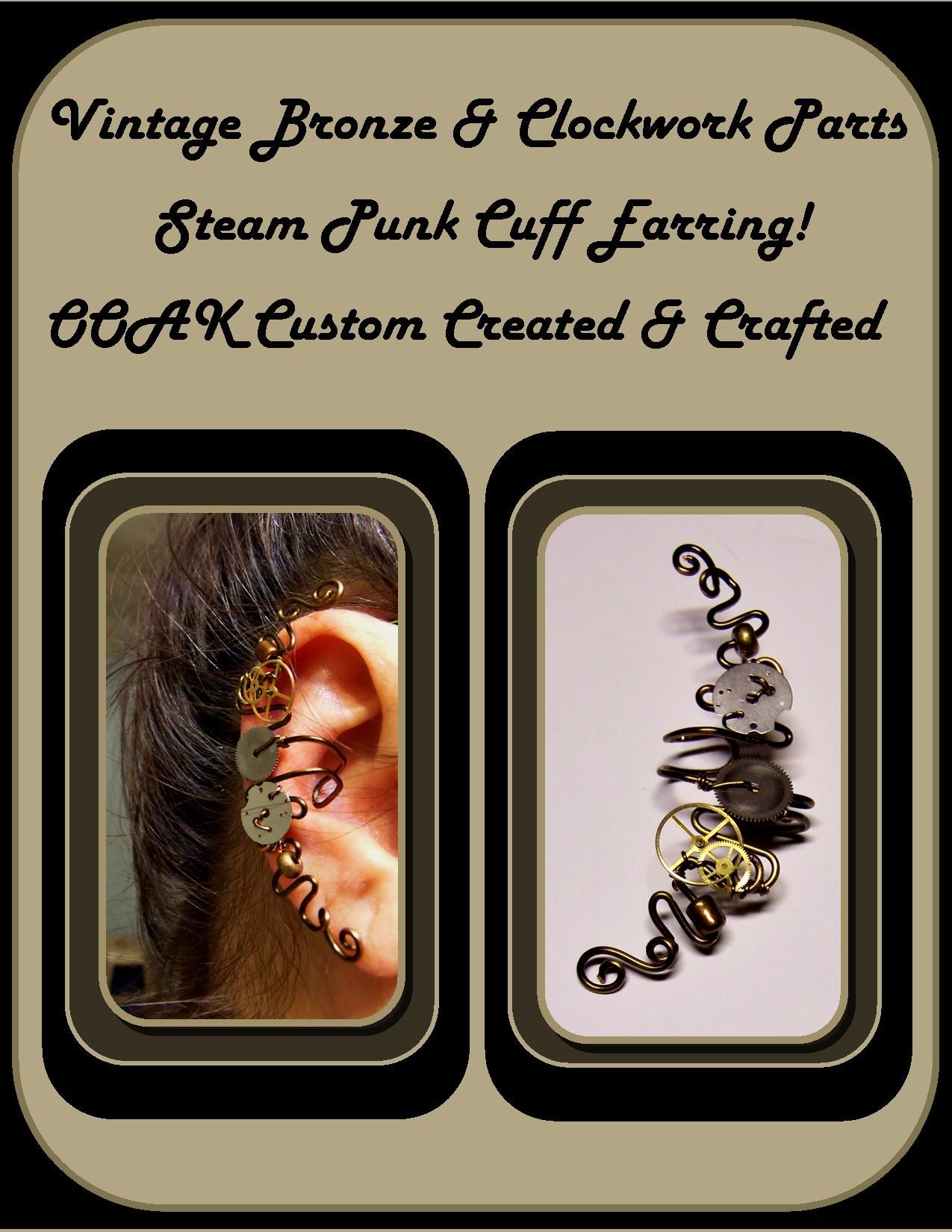 Buy a Hand Made Steam Punk Ear Cuff,Steampunk Jewelry,Steam Punk