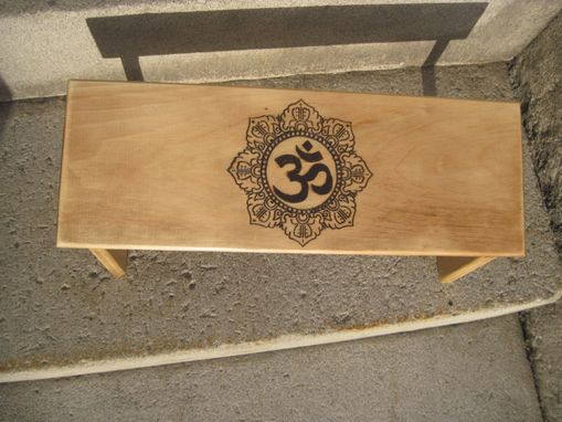 Custom Made Folding Meditation Bench Om Symbol