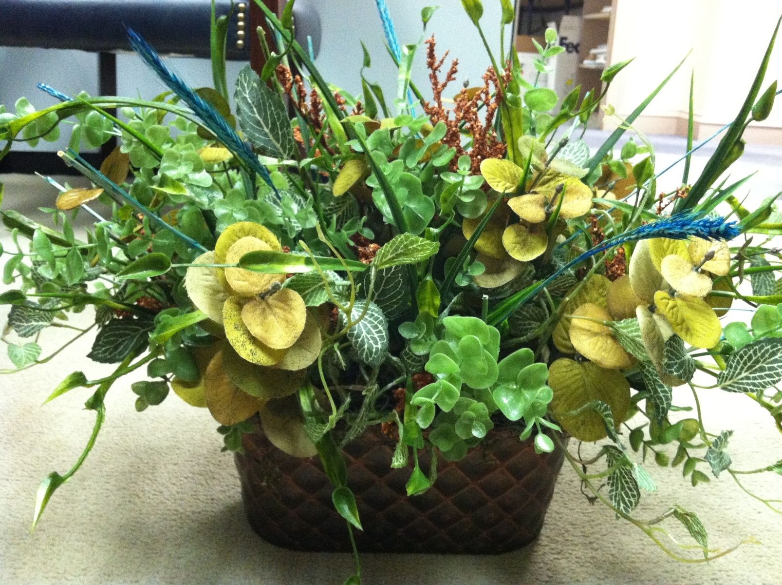 Hand Made Metal Containers With Floral Arrangements by Design Twenty