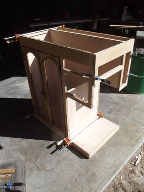 Custom Made Rolling Wooden Bar Cart