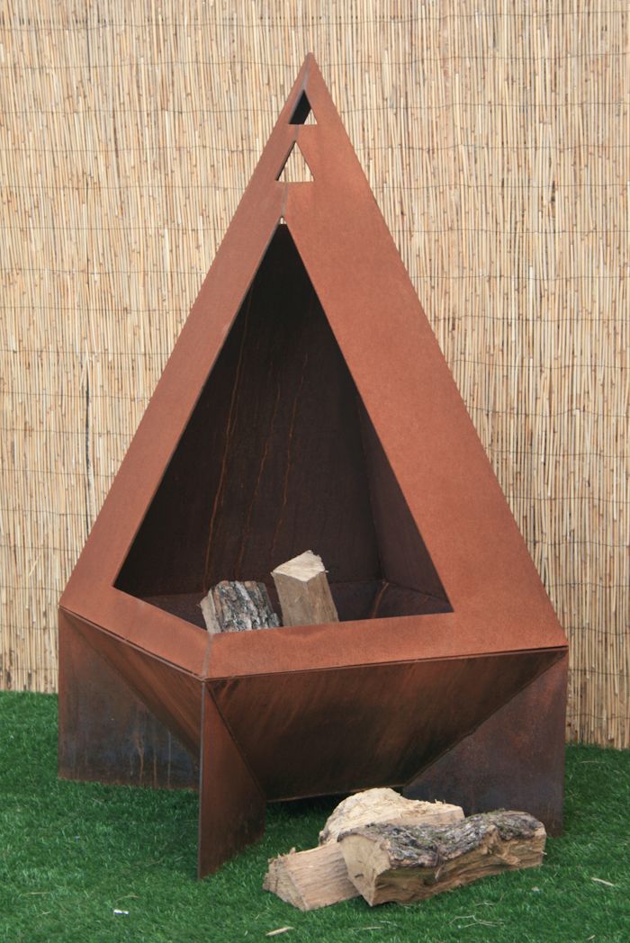 Buy Hand Crafted Open Steel Chiminea - Modern Chiminea - Enclosed Fire Pit  - Metal Backyard Decor - Rustic Chiminea, made to order from True Texas Pits  | CustomMade.com