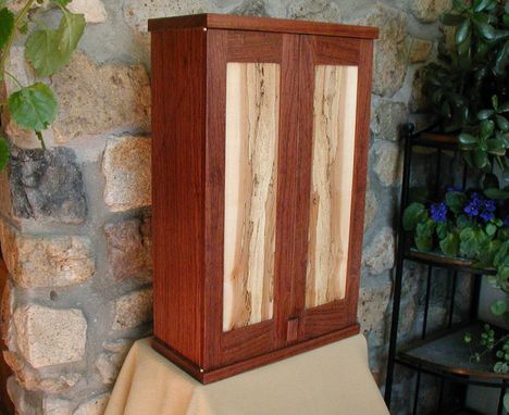 Custom Made Bubinga And Spalted Maple Wall Cabinet