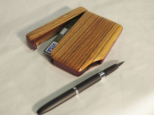 Custom Made Wood Wallet And Business Card Case