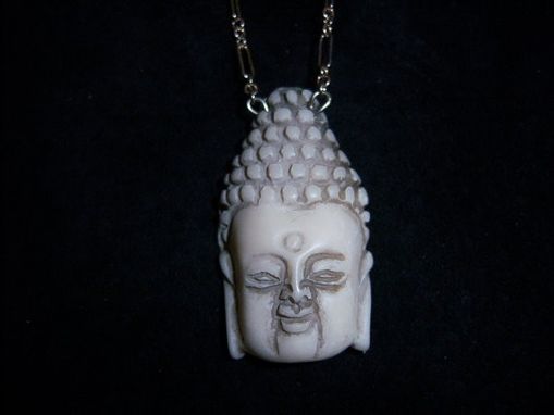 Custom Made Real Silver Necklace Chain With White Buddha Charm