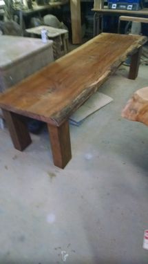 Custom Made Sinker Or Spalted One Board Oak Table With Metal & Wooden Cone Pedestals, 27