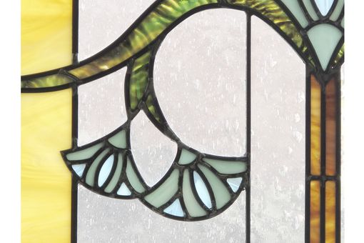 Custom Made Gingko Leaf Stained Glass Kitchen Windows