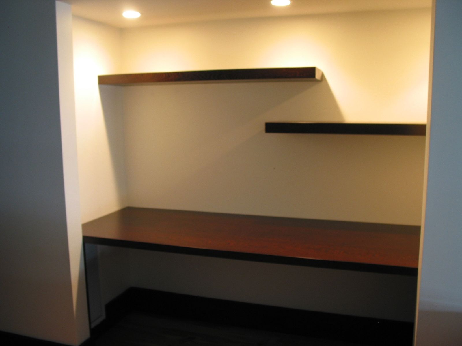 Custom Wenge Desk With Floating Shelves by Earl Kelly 