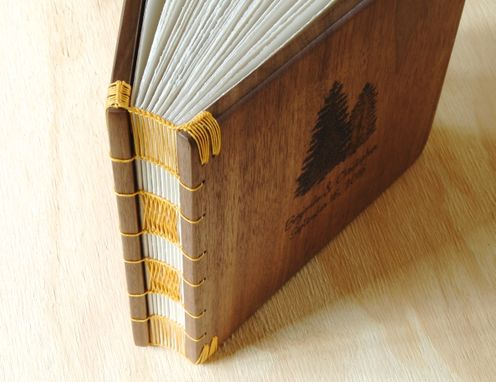Custom Made Engraved Wood Wedding Or Vacation Home Guest Book