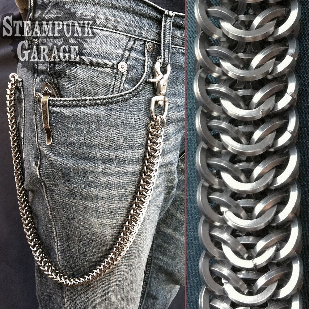 Hand Crafted Wallet Chain - Extreme Heavy Duty - Square Wire Stainless