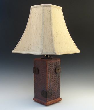 Custom Made Brown Table Lamp Reminiscent Of A Steamer Trunk