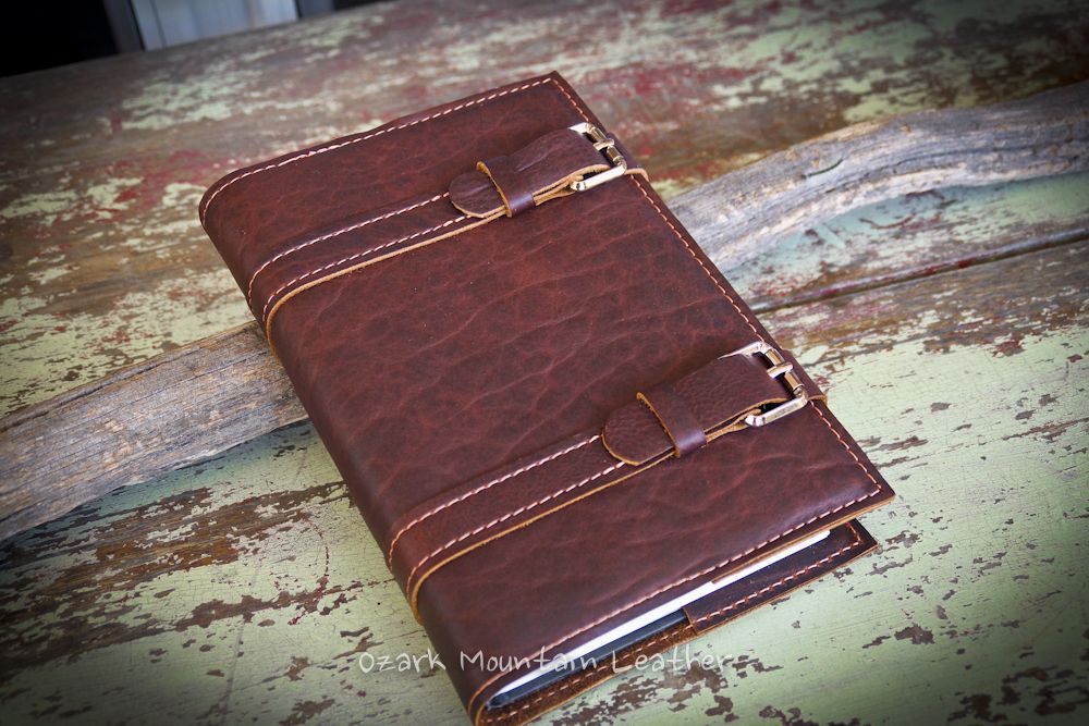 Buy Hand Crafted Bison Leather Book Cover Or Bible Cover, made to order  from Ozark Mountain Leather