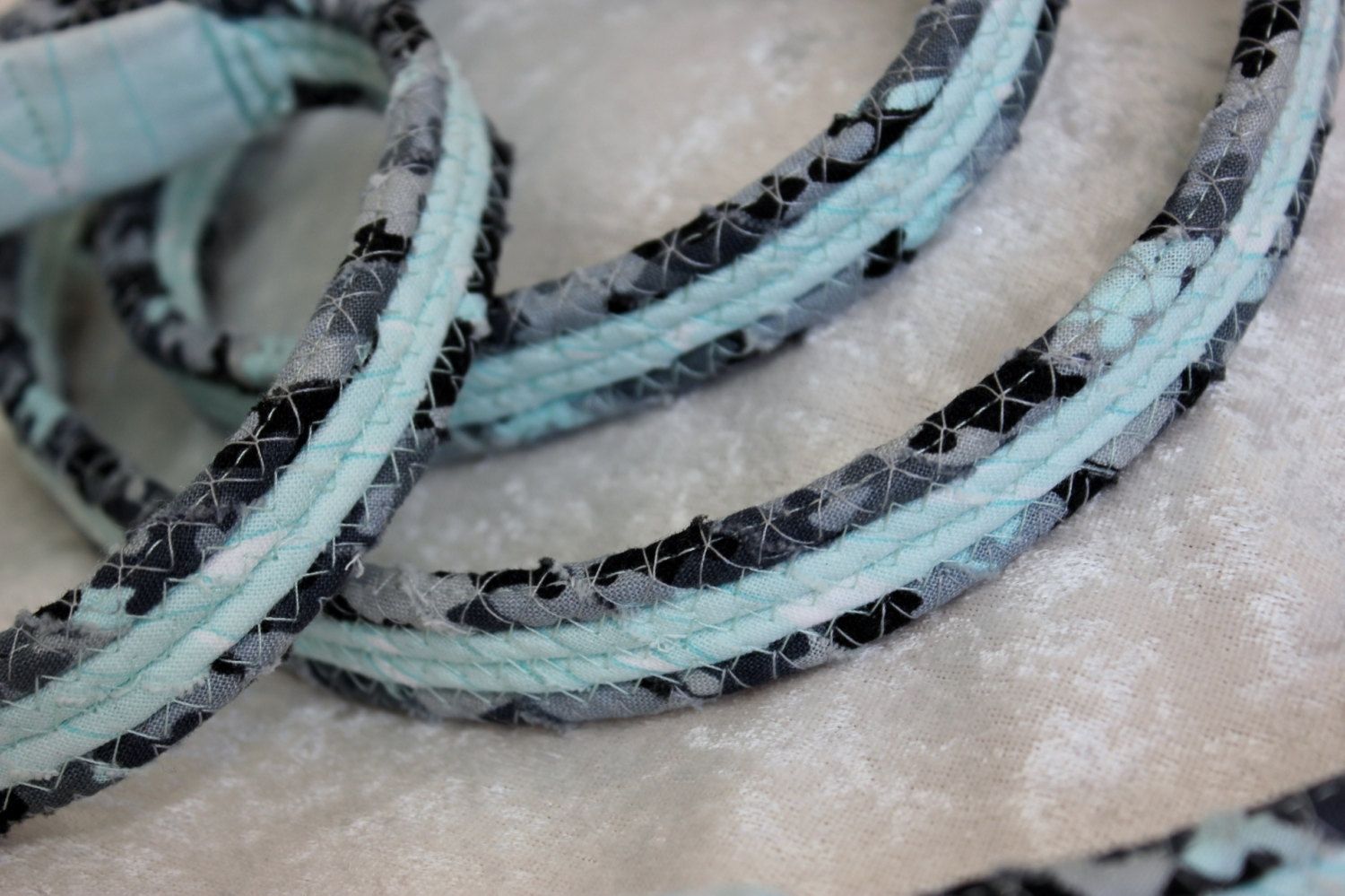 Custom Made Dog Leash. Fabric Wrapped Clothesline. Medium To Large