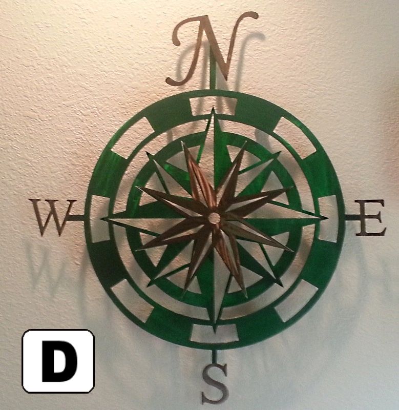 Buy Hand Made Compass Rose Metal Wall Art Home Decor, made to order from Superior IronArtz Llc