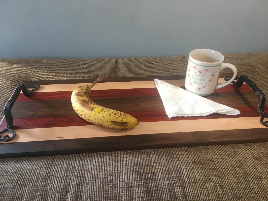 Buy Custom Made Exotic Wood Serving Tray, made to order from Genetics