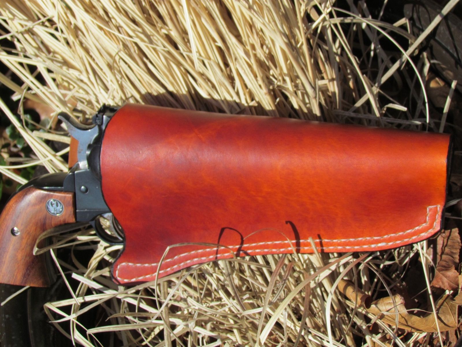 Custom Leather Gun Sleeve/Hoslter by Ozark Mountain Leather