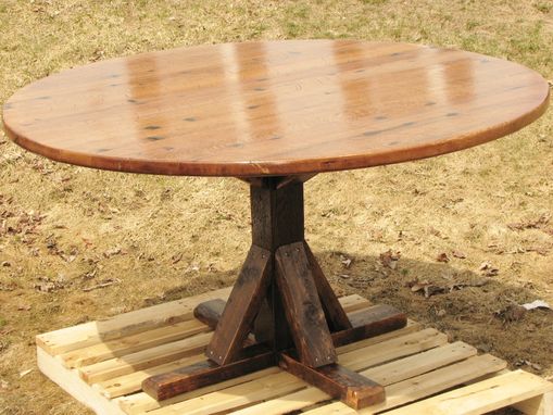 Custom Made Reclaimed Oak Round Pedestal Table