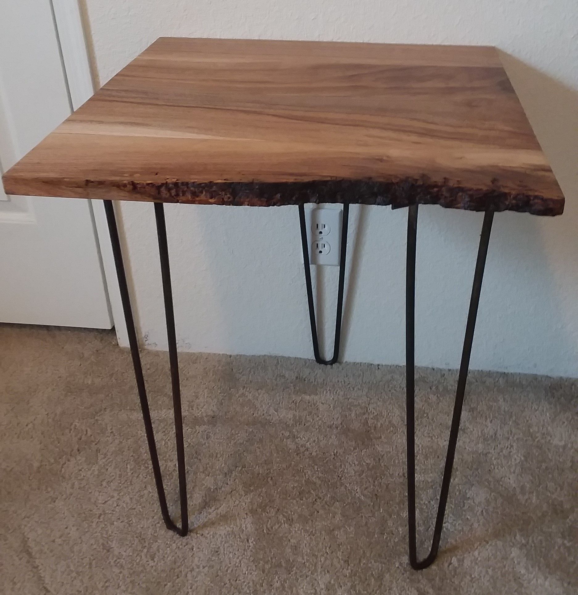 Custom Live Edge Walnut End Table by Thunder Valley Art