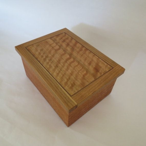 Sycamore Wooden Box With Sapele Lid Japanese Modernist Contemporary Design  Wedding, Birthday, Housewarming Gift, Perfect for Jewelry 