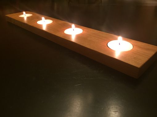 Custom Made Handcrafted Tea Light Candle Holder - Cherry Hardwood - Includes Candles