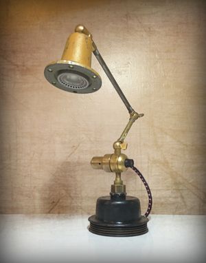 Custom Made Upcycled Industrial Dieselpunk Sculpture Lamp