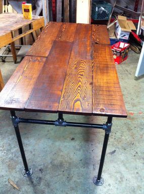 Custom Made Barn Wood Fir And Cast Iron Pipe Desk by J&amp;S 