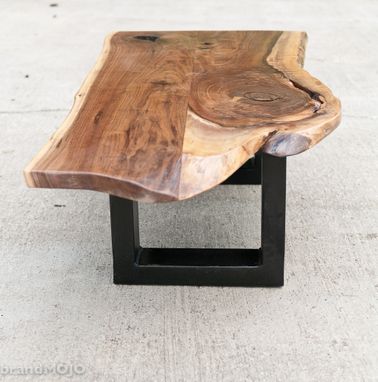 Custom Made Acero Live Edge And Steel Coffee And Occasional Table