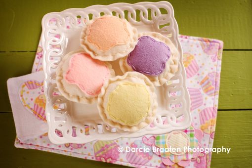 Custom Made Frosted Felt Sugar Cookies In Pastel Colors