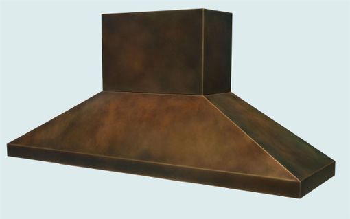 Custom Made Bronze Range Hood With Stack & Pyramid Shape