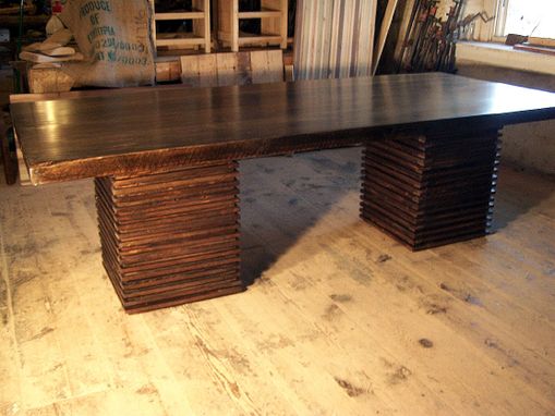 Custom Made Custom Crafted From Reclaimed Wood Urban Modern Pedestal Table