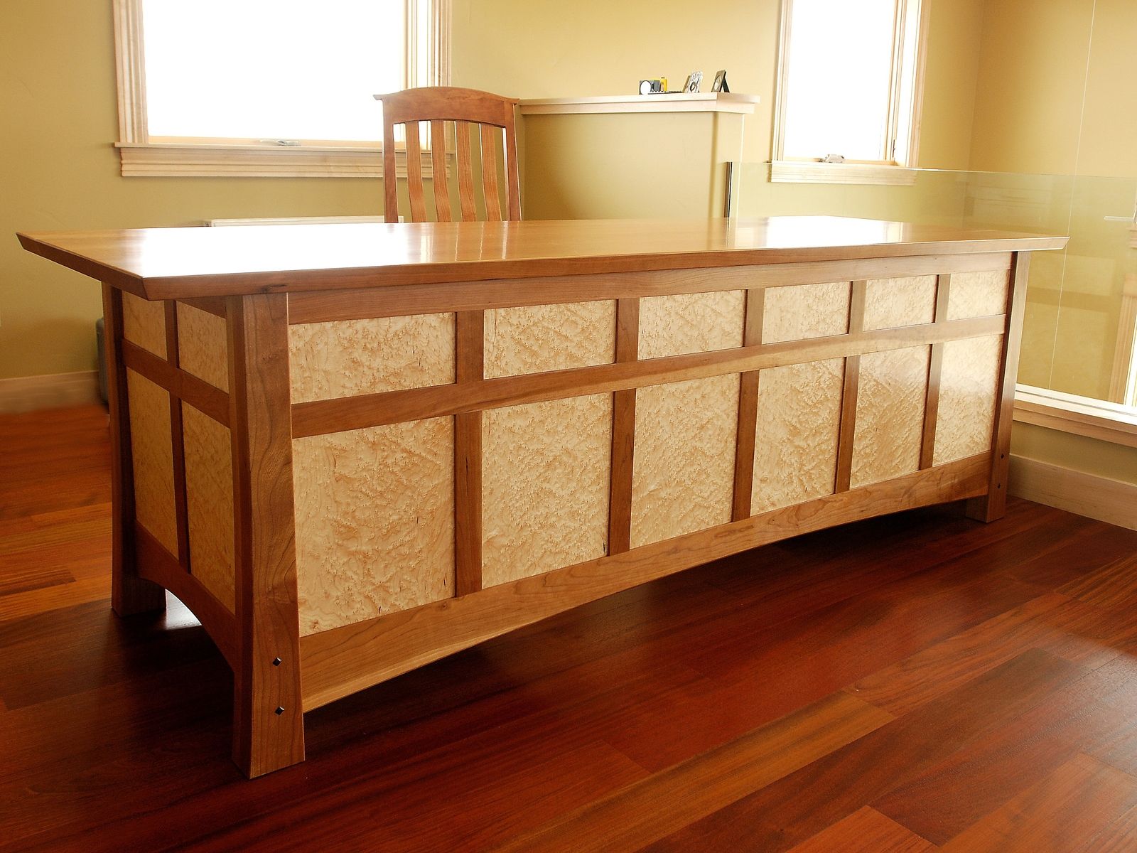 Buy A Handmade Desk In Cherry And Birds Eye Maple Made To Order