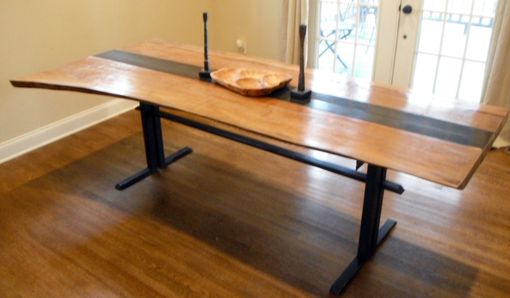 Custom Made Sycamore And Steel Dinning Table
