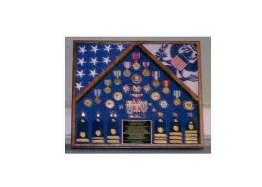 Custom Made Military 2 Flag Shadow Case, 2 Flag Military Flag Display Case