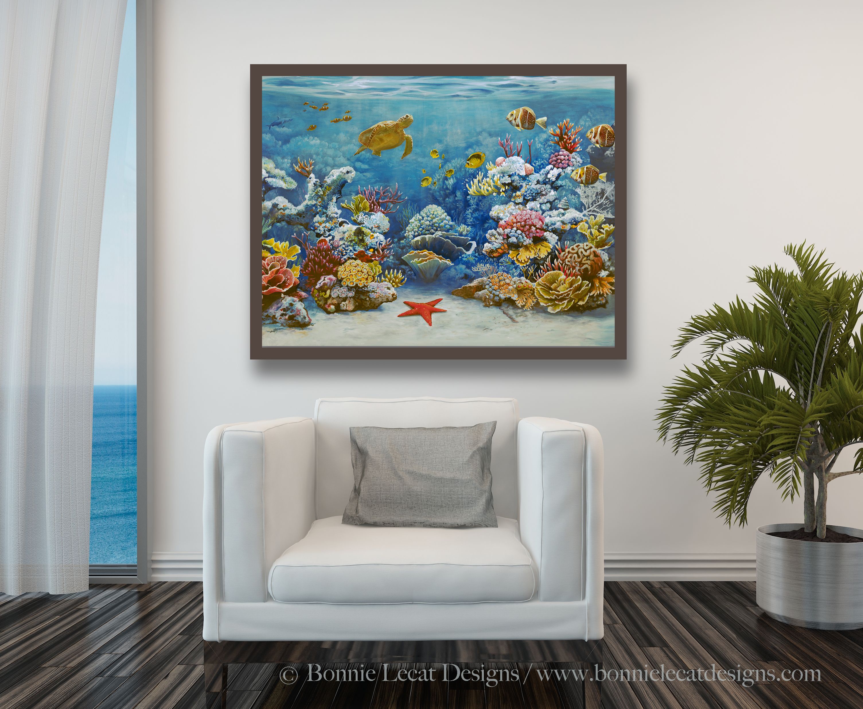 Buy Handmade Coral Reef Mural, made to order from Bonnie Lecat Designs ...