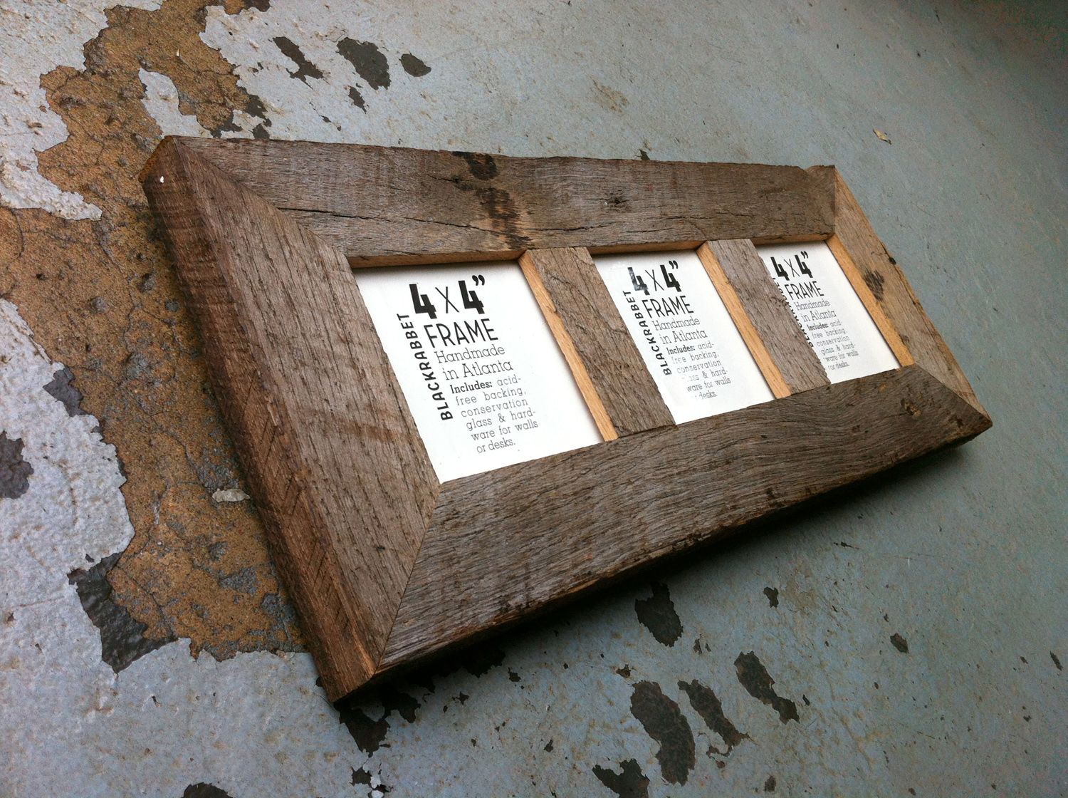 Reclaimed wood picture frame 4x4 gallery modern