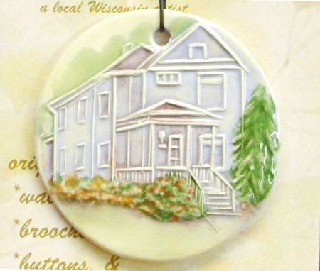 Custom Made Custom Your Home Ceramic Ornaments Holiday Gifts Keepsakes House Watercolor By Faith Ann Of Fao