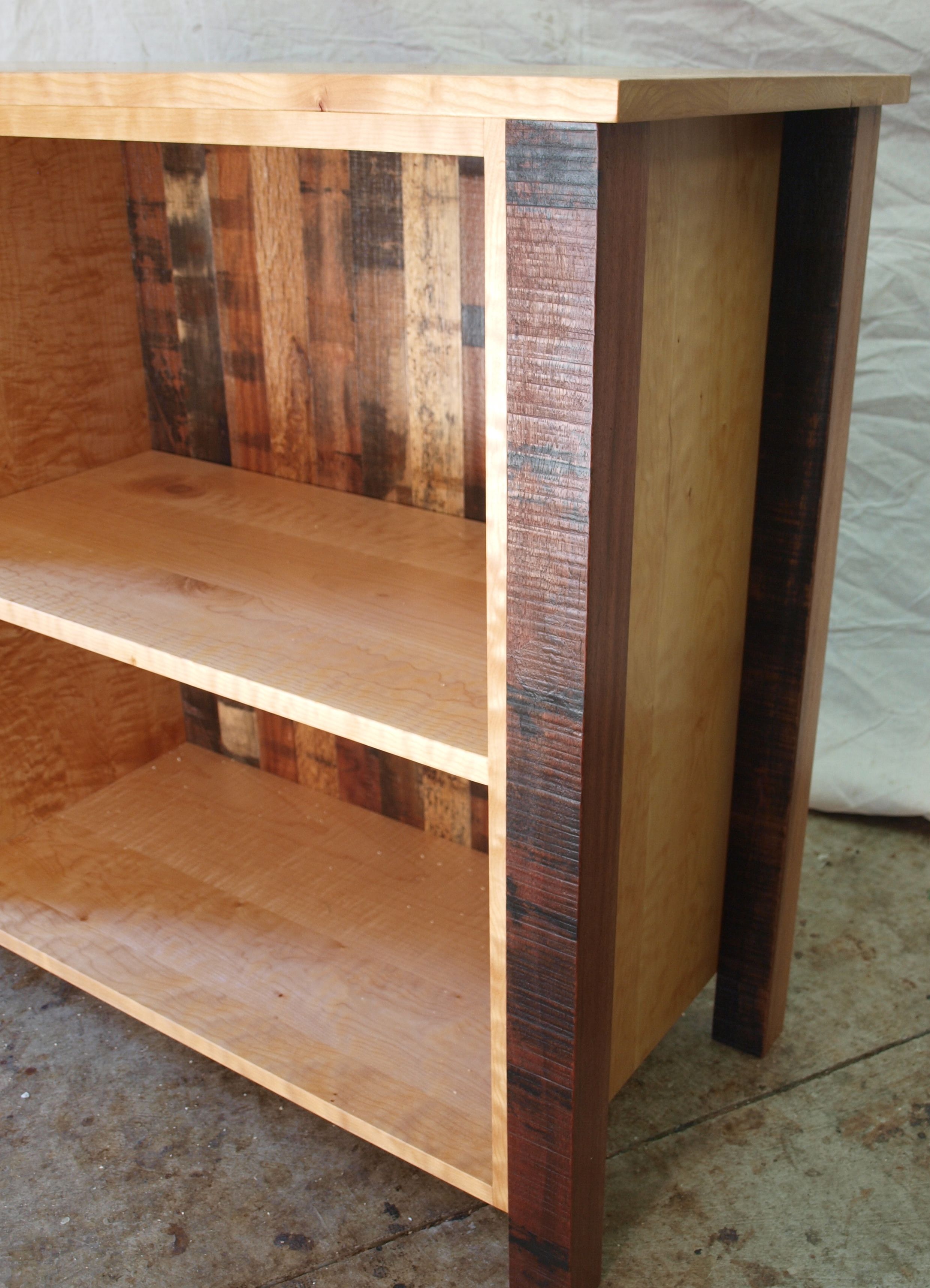 Buy Hand Crafted Reclaimed Maple Wood Bookcase With Drawers, made to