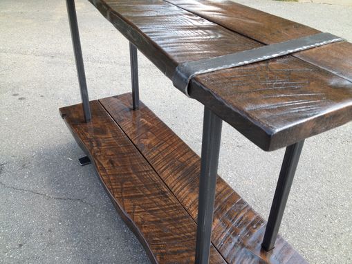 Custom Made Reclaimed Oak & Steel Console Table