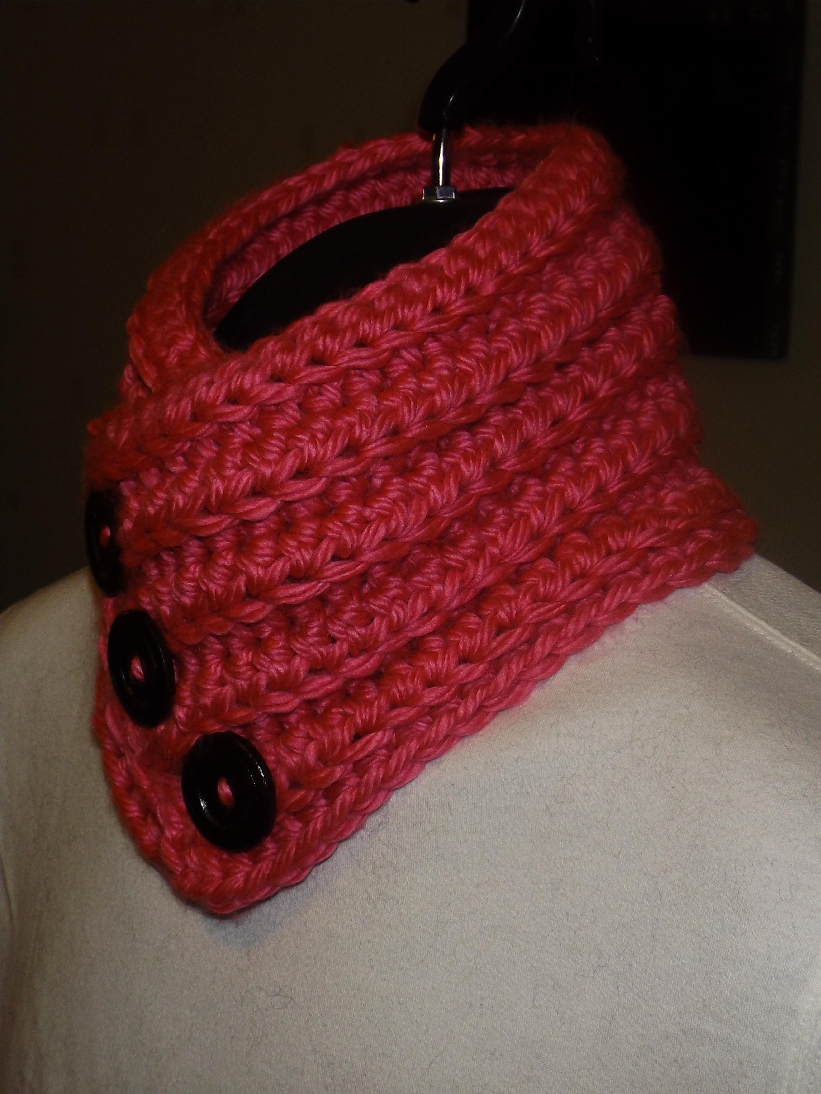 Buy Custom Made Pink Button Neck Warmer, made to order from PSG
