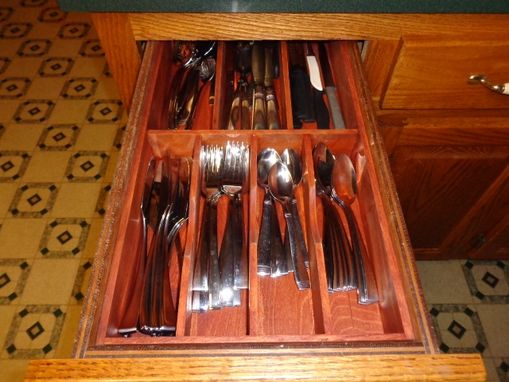 Custom Made Wooden Drawer Organizer For Your Silverware