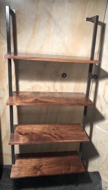 Custom Made Steel And Walnut Bookcase