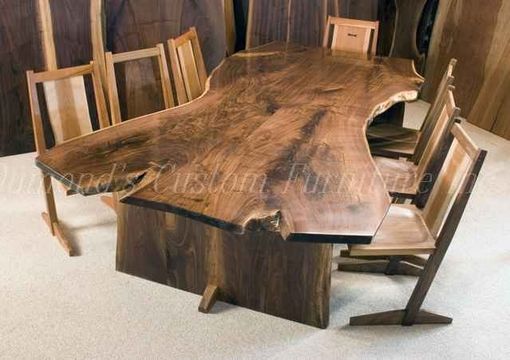 Custom Made The Welch 9' Book Matched Walnut Crotch Slab Dining Table