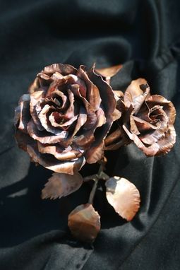 Custom Made Copper Rose Metal Art Sculpture