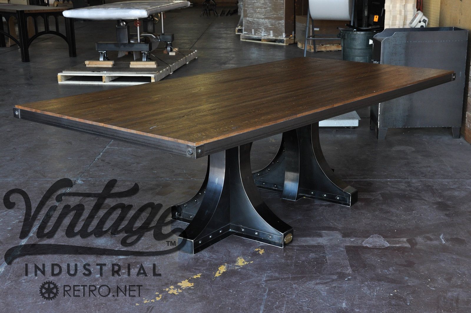 Hand Crafted Vintage Industrial Liberty Dining Table by Vintage